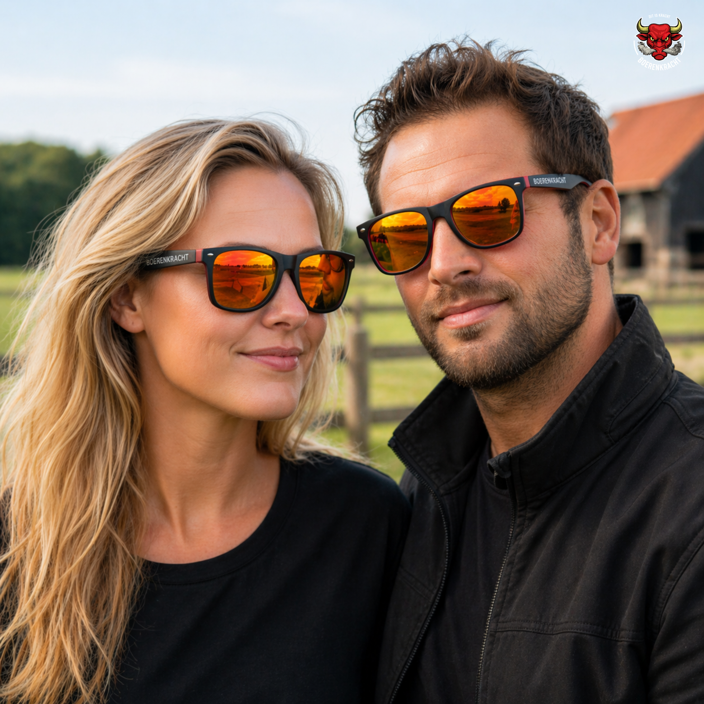 Zonnebril - Zwart/Rood